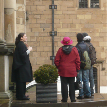 Visitors on a guided tour of the Castle.